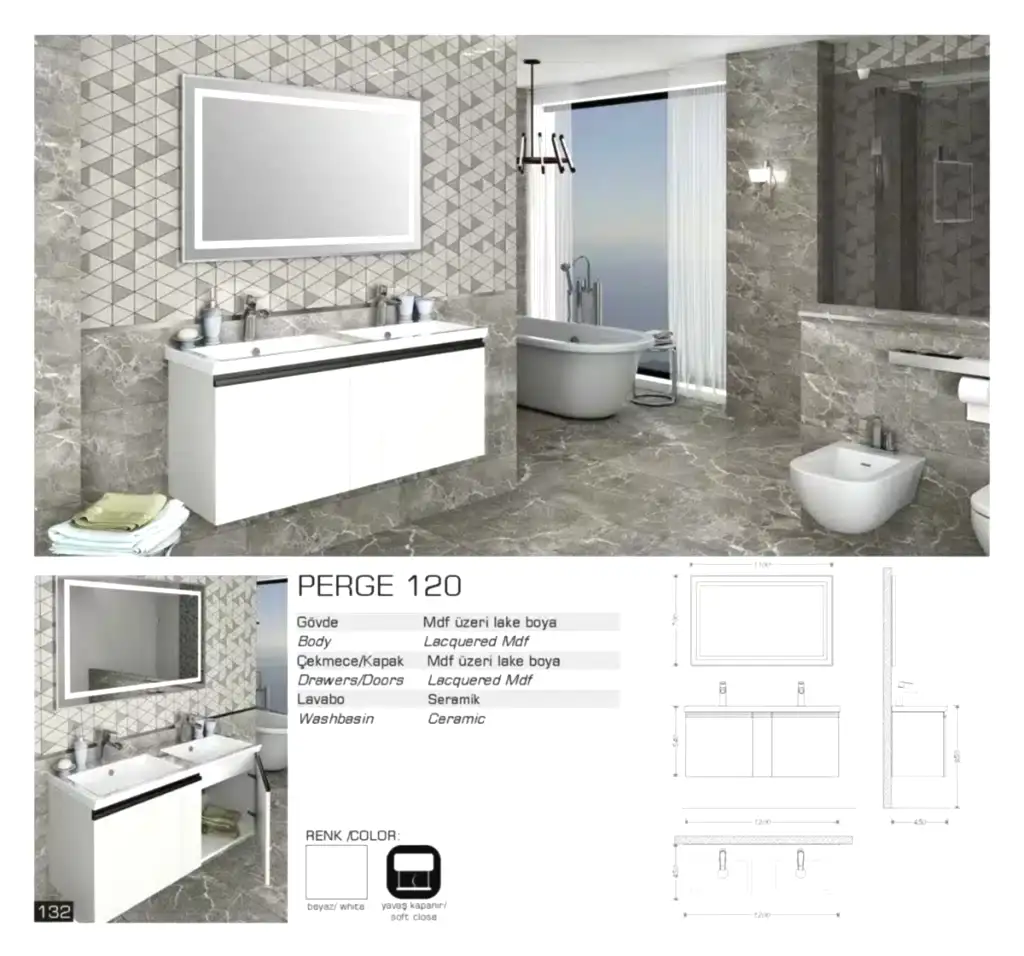 lux perge banyo mobilyası