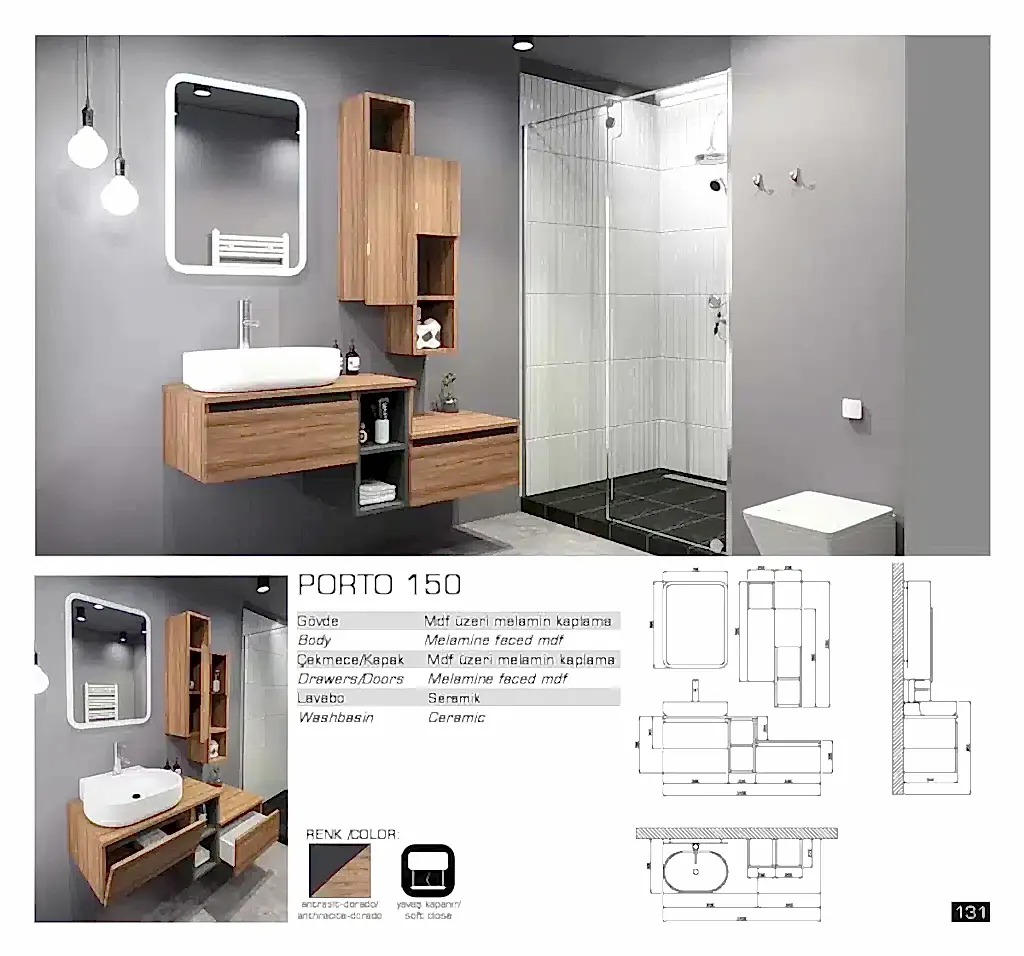 lux porto banyo mobilyası
