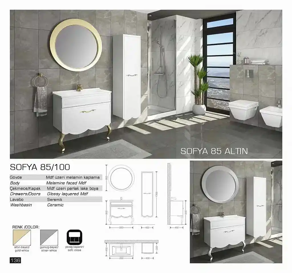 lux sofya banyo mobilyası