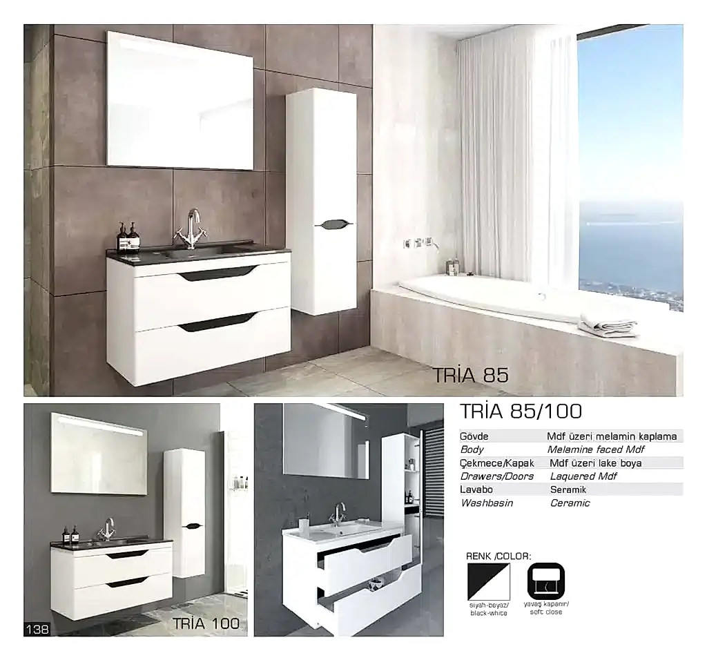 lux tria banyo mobilyasi