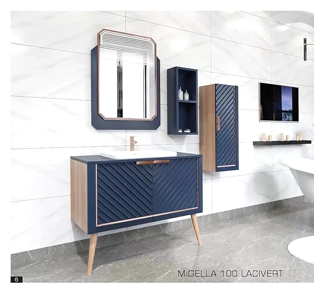 premium migella banyo dolabı lacivert