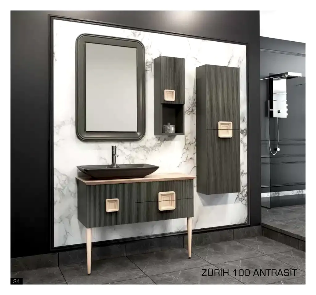 premium zurih banyo dolabı antrasit
